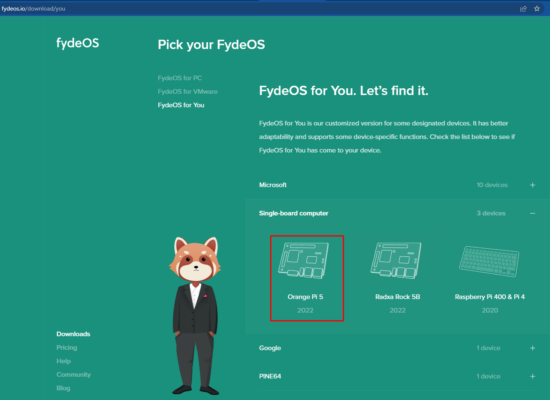 FydeOS cho Orange Pi 5