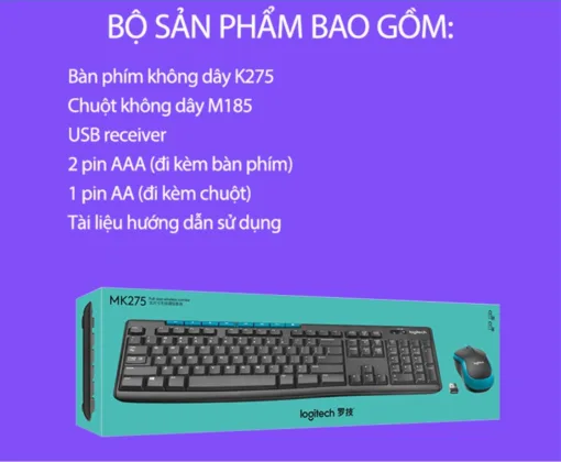 Combo bàn phím chuột không dây Logi-MK-275 - Ảnh 4